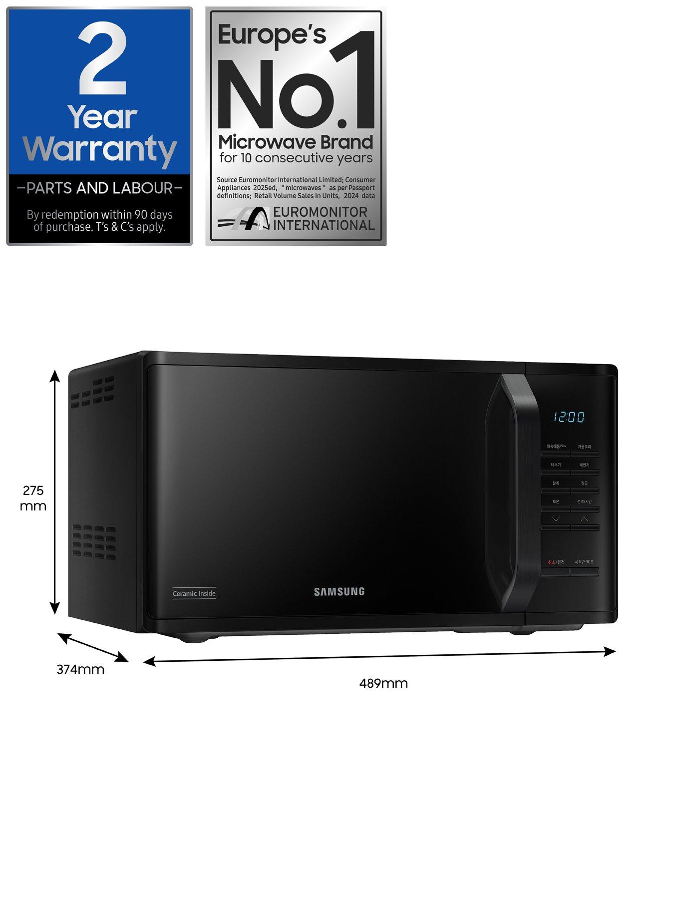 Image 7 of 8 of Samsung MS23K3513AK/EU 23 -Litre Solo Microwave with Quick Defrost - Black