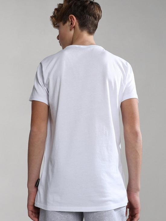 back image of napapijri-kids-s-box-short-sleeve-t-shirt-white