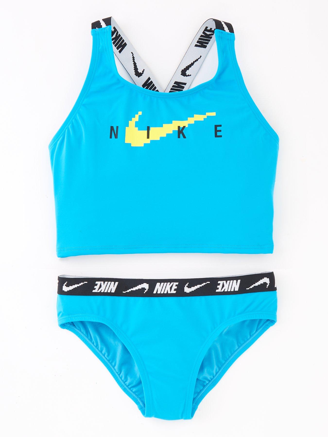 Nike Logo Tape Crossback Midkini Set Blue 0533