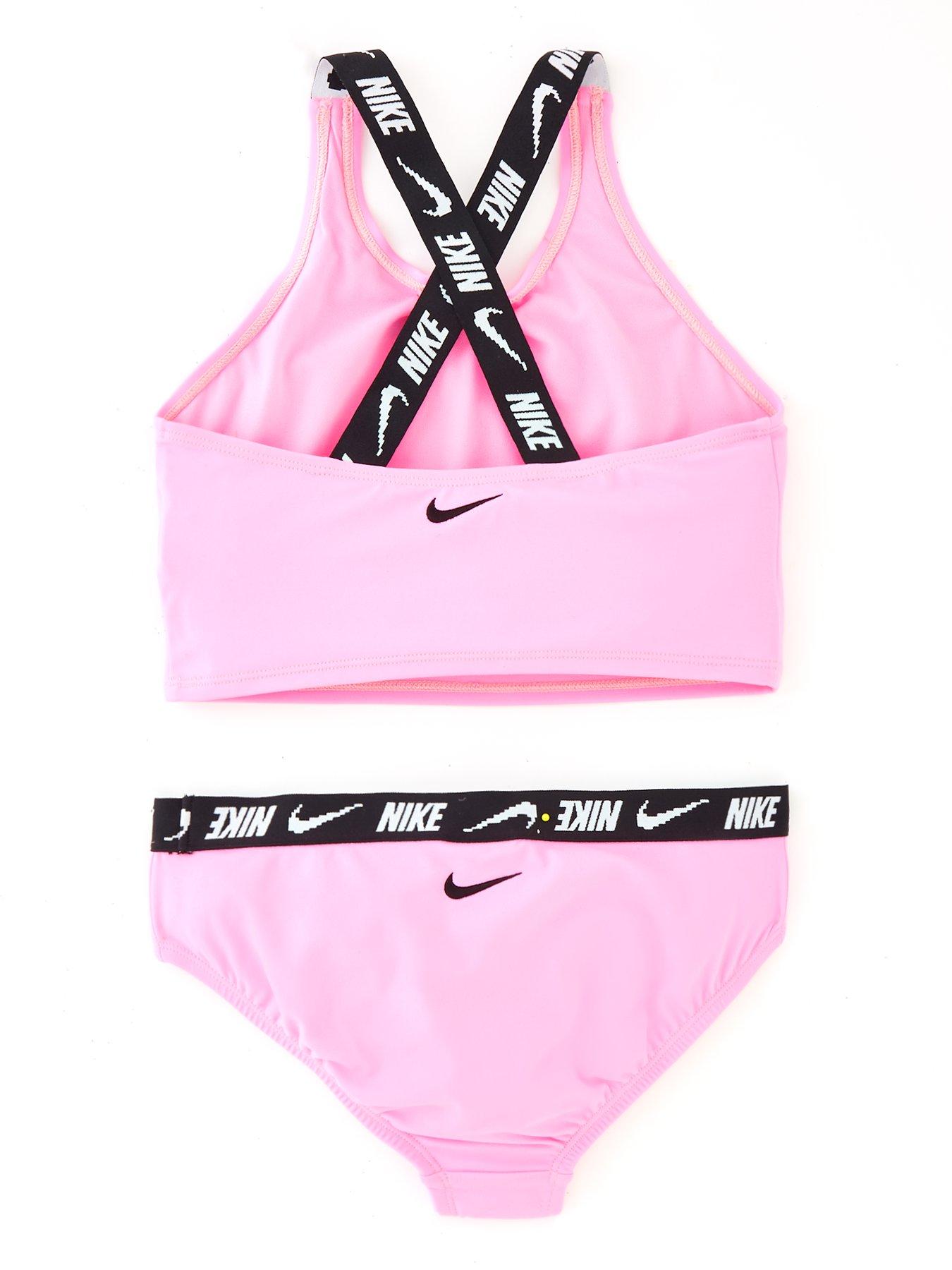 Nike Logo Tape Crossback Midkini Set Pink 9566