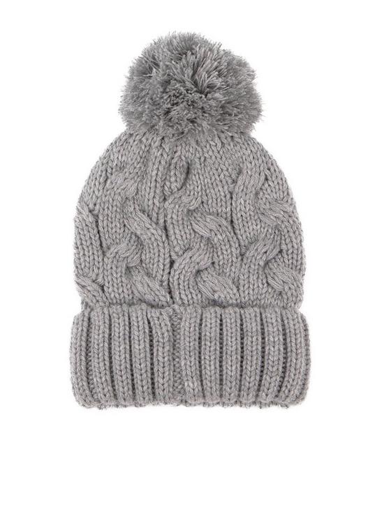 front image of totes-chunky-knit-hat-grey