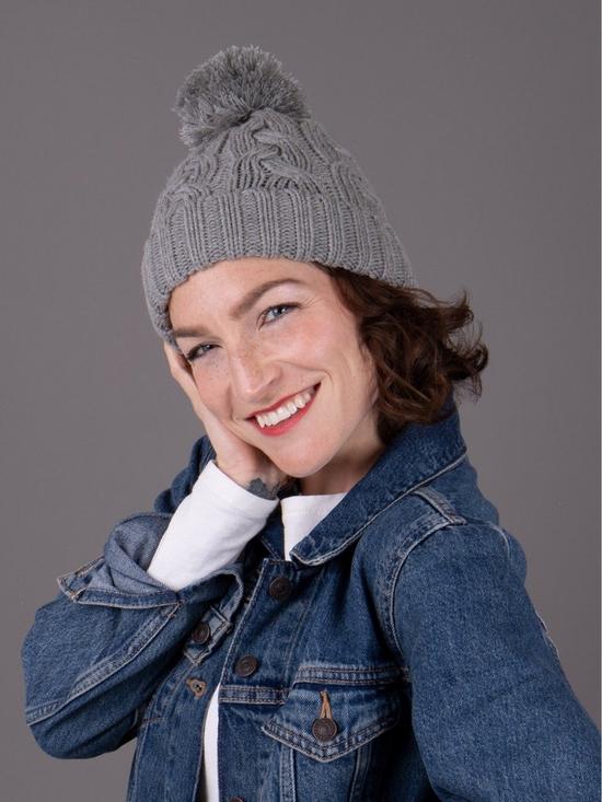 stillFront image of totes-chunky-knit-hat-grey