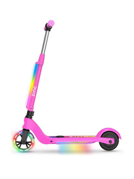 stillFront image of zinc-light-up-electric-starlight-scooter-pink