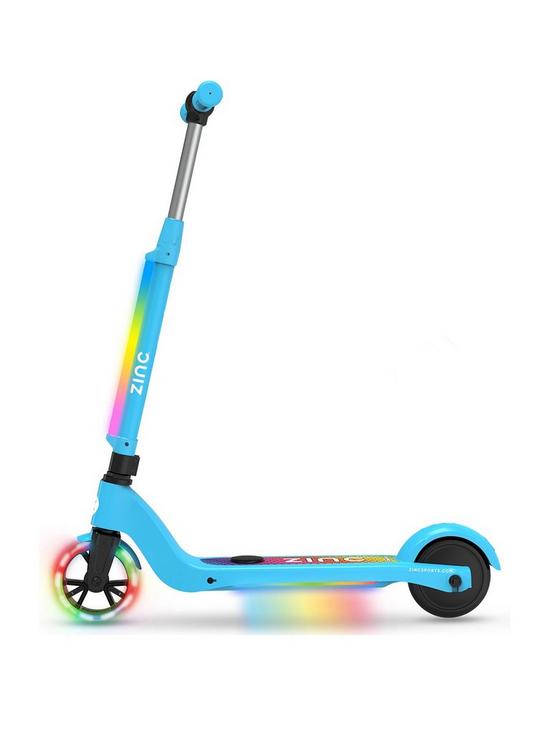 stillFront image of zinc-light-up-electric-starlight-scooter-blue