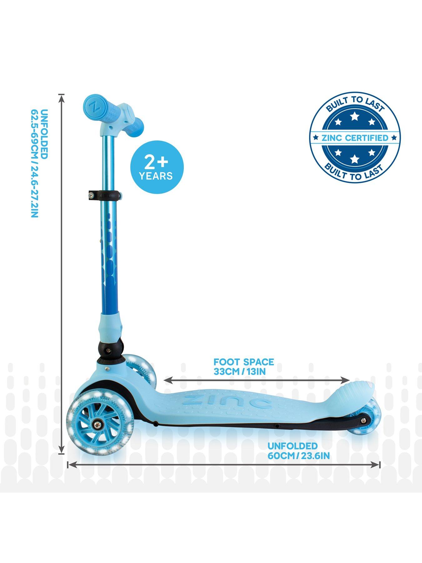  image of flyte-hy-pronbspzinc-three-wheeled-folding-flyte-scooter--nbspocean-blue