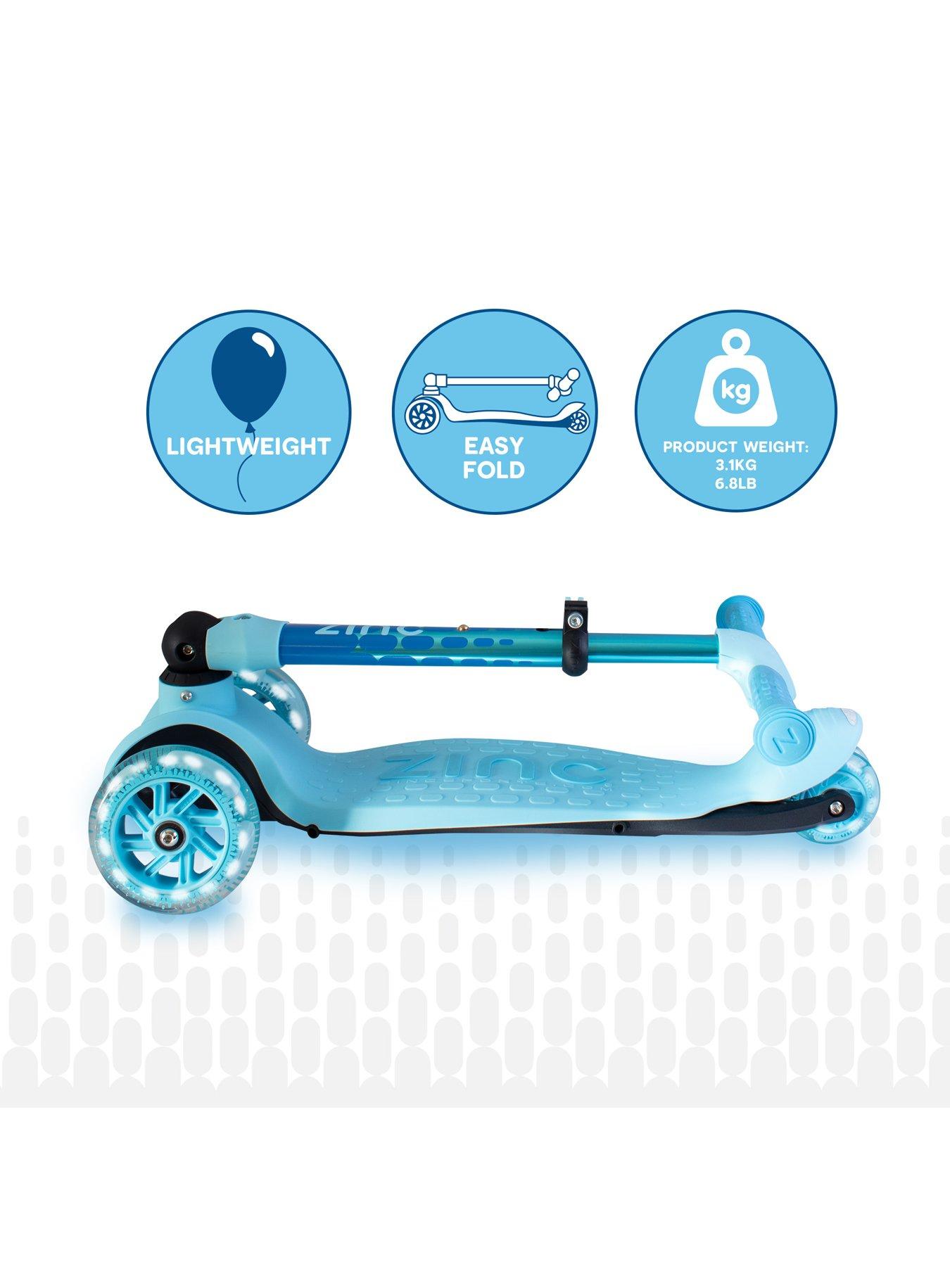  image of flyte-hy-pronbspzinc-three-wheeled-folding-flyte-scooter--nbspocean-blue
