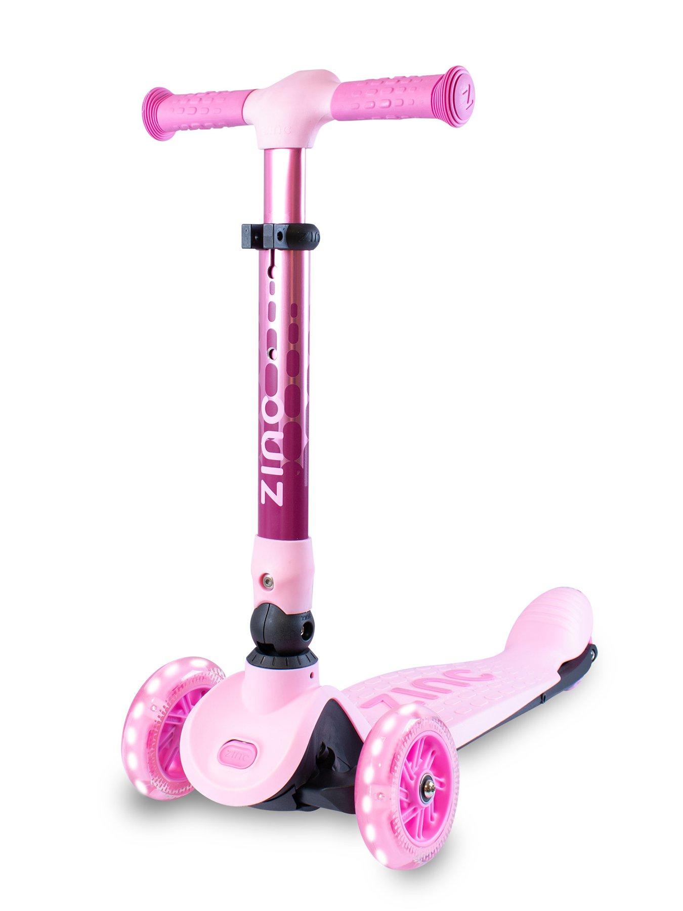 Zinc Three-Wheeled Folding Scooter - Ruby Pink