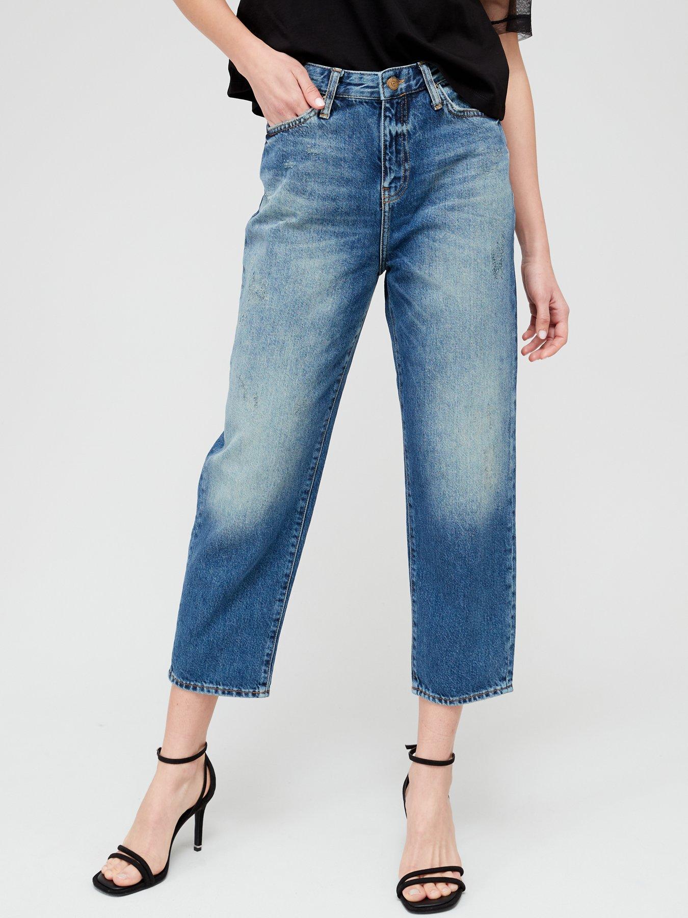 Armani Exchange High Waisted Mom Jeans Blue littlewoods