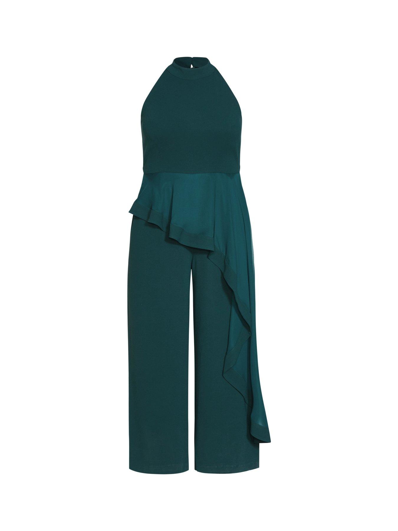  image of city-chic-class-halter-jumpsuit-green