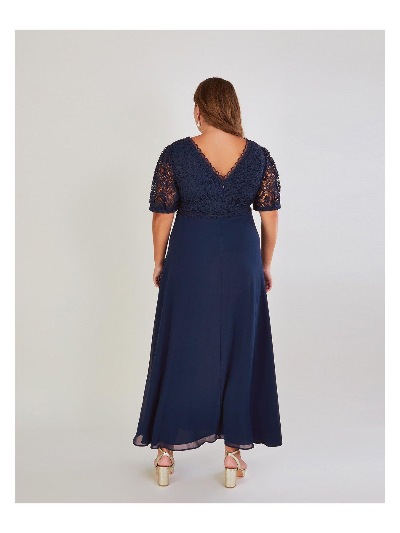 chinese dress ladies Pre-Loved Monsoon, Girls' Butterfly Lace Dress, White/Navy, Size 5  Elle &  Beck