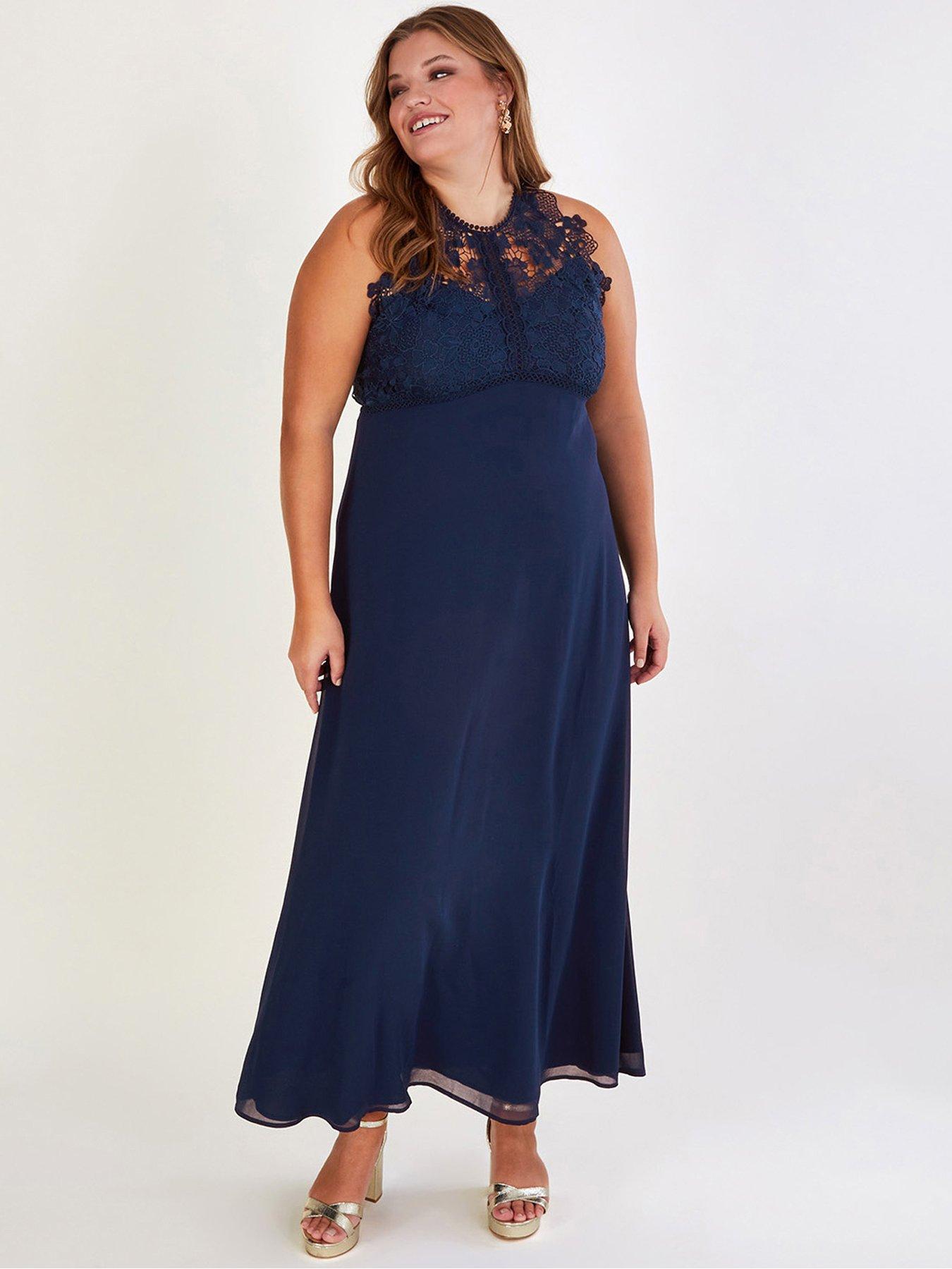  image of monsoon-lena-lace-maxi-bridesmaid-dressnbsp--navy