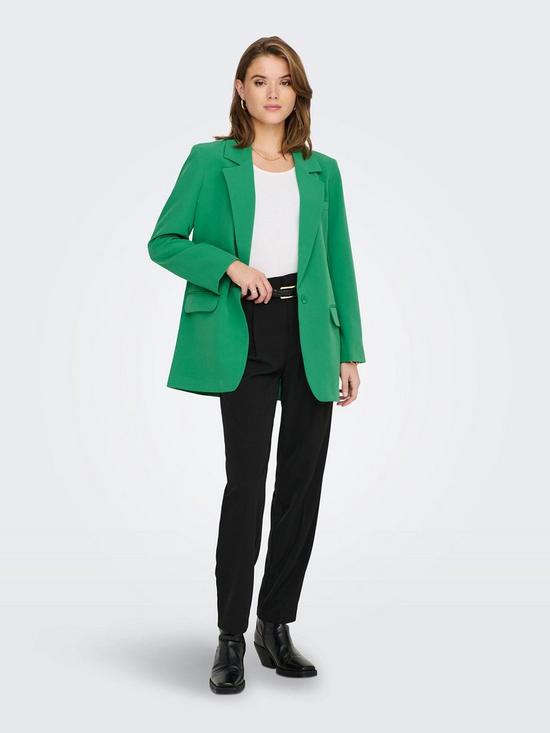 back image of only-long-sleeve-oversized-tailored-blazer-green