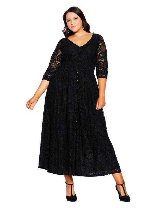 front image of city-chic-divine-creation-maxi-dress-black