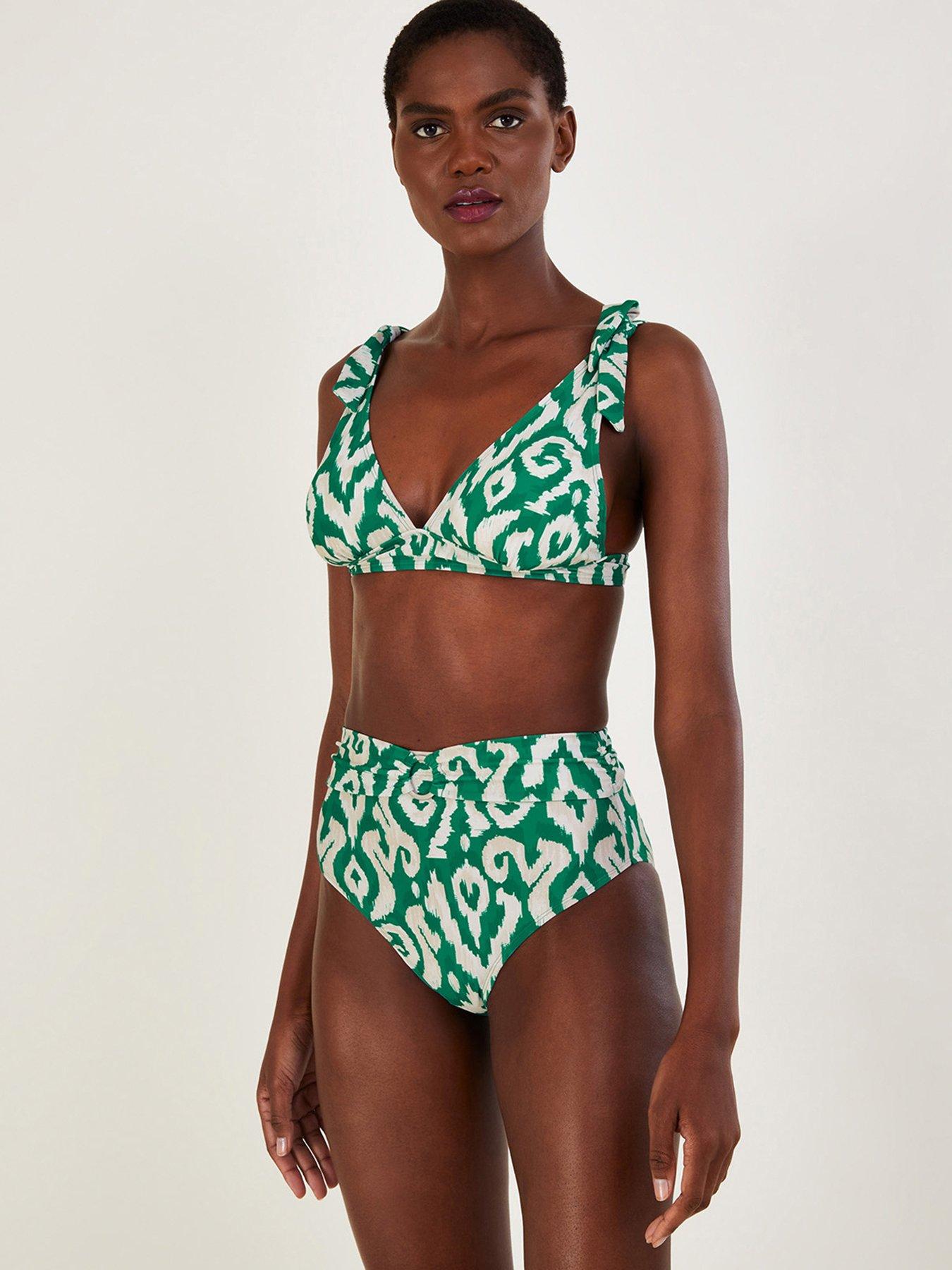 Poolside to Side Ivory Floral Print High-Waisted Bikini Bottoms