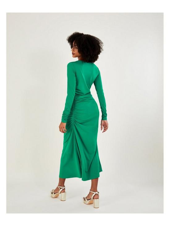 stillFront image of monsoon-ruched-side-jersey-dress-green