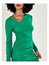  image of monsoon-ruched-side-jersey-dress-green