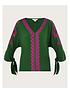  image of monsoon-christina-sustainable-embroidered-top-green