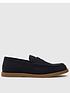  image of schuh-pavel-faux-suede-tassle-loafers-navy