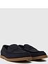  image of schuh-pavel-faux-suede-tassle-loafers-navy