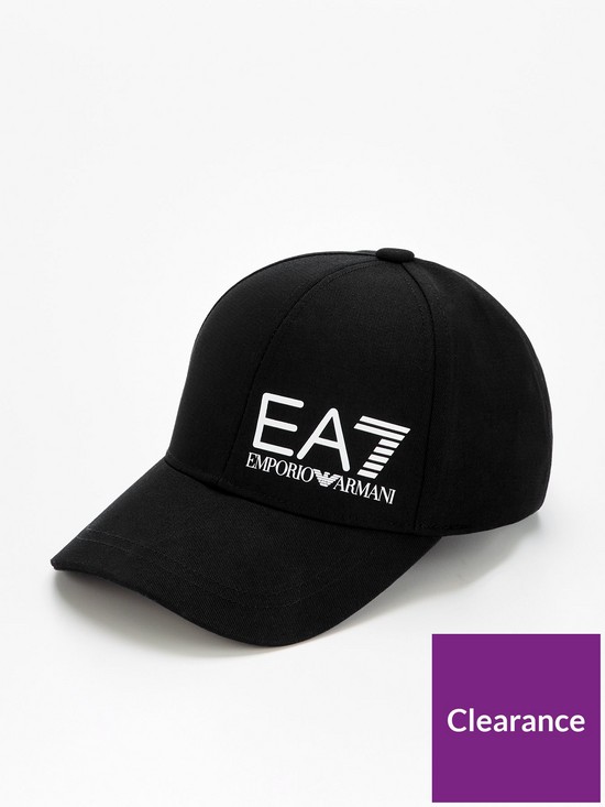 front image of ea7-emporio-armani-kids-cap-black