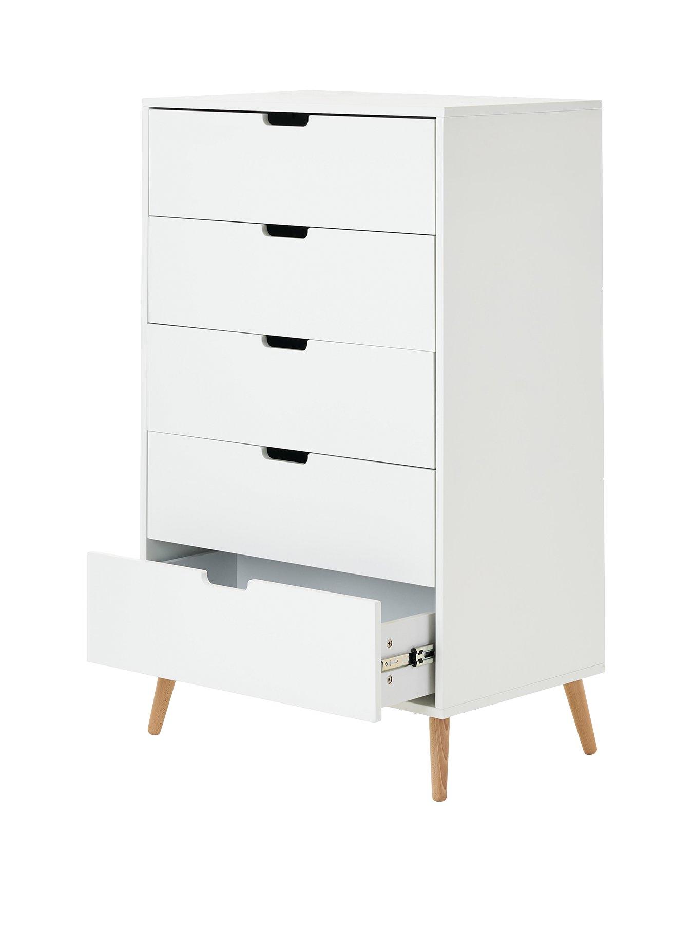 Image 2 of 3 of Obaby Maya Tall Boy - White with Natural
