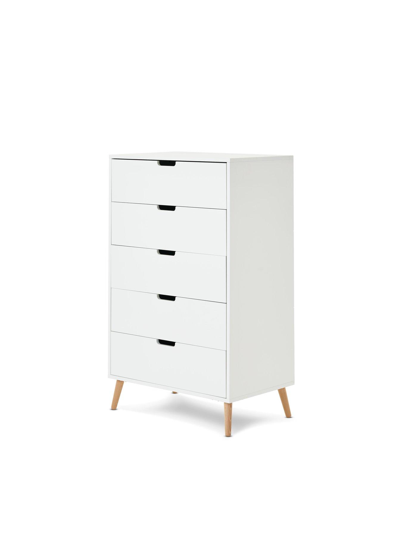 image of obaby-maya-tall-boy-white-with-natural