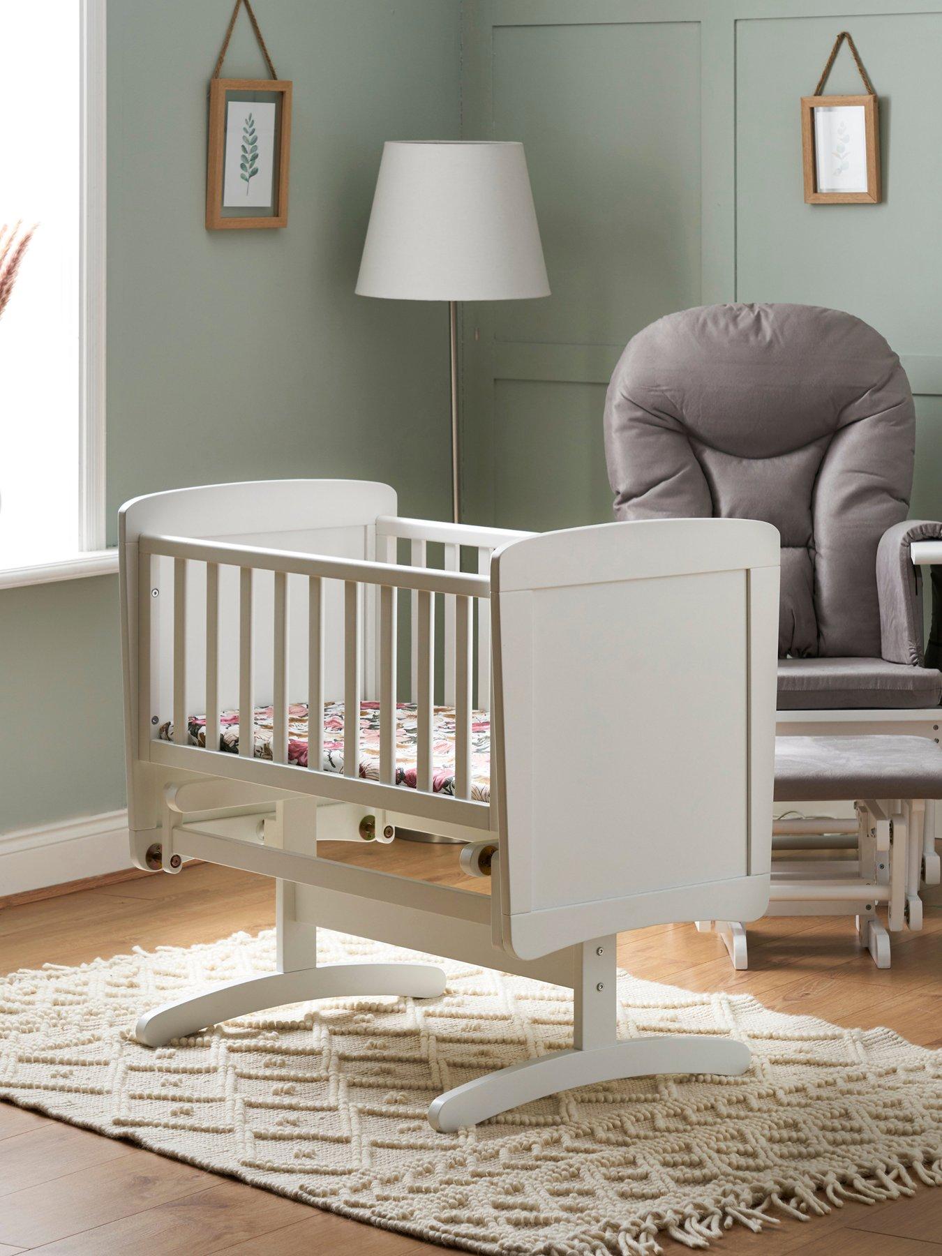 undefined Gliding Crib and Mattress - White