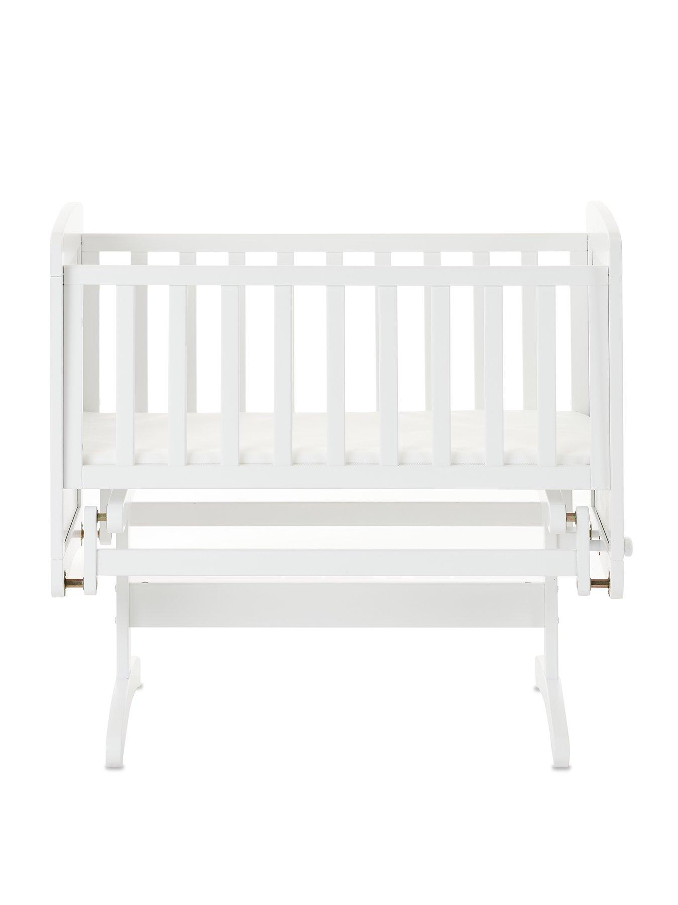  image of obaby-gliding-crib-and-mattress-white