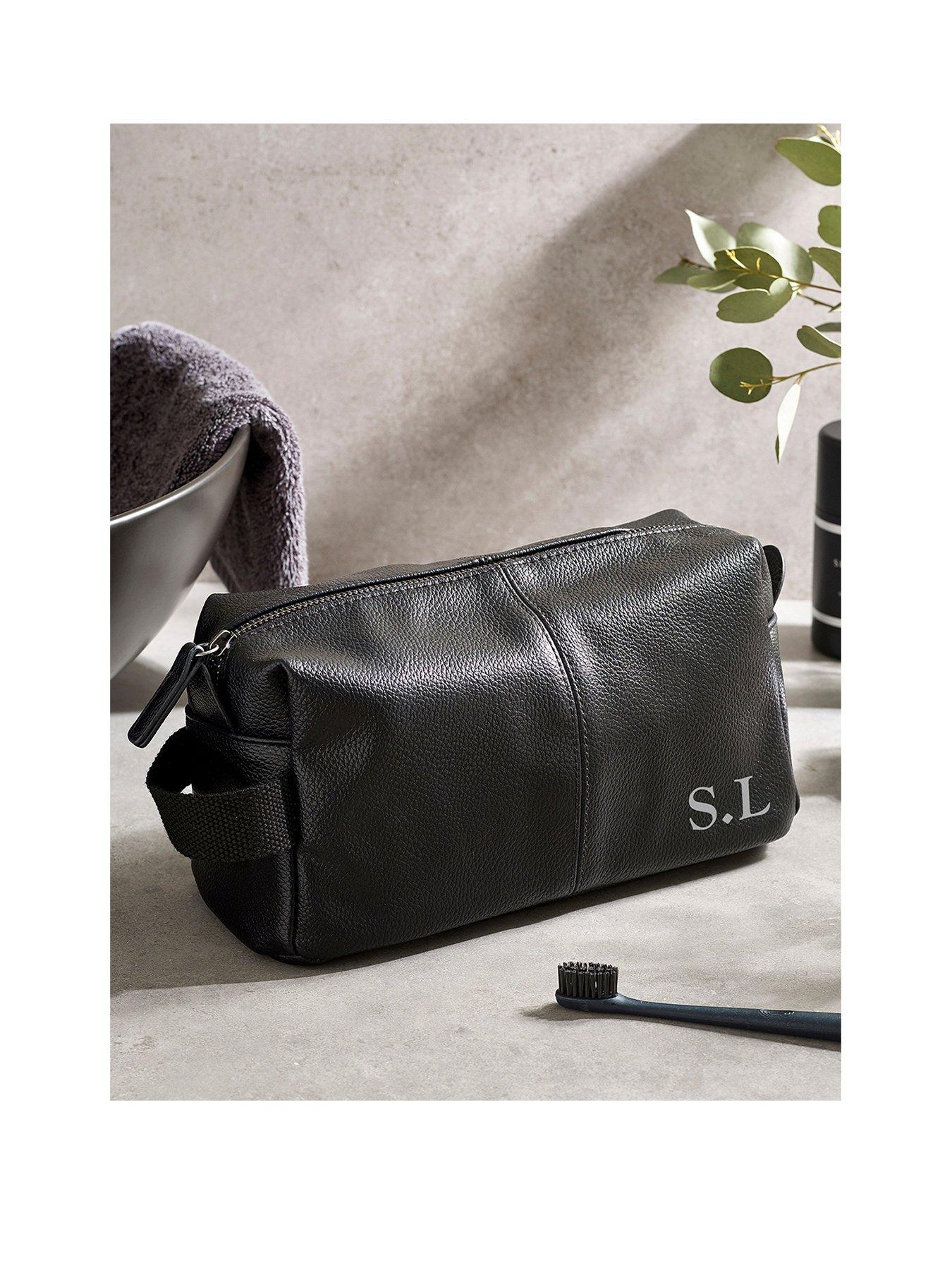 undefined Personalised Mens Faux Leather Washbag