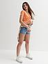  image of new-look-915-girls-coral-v-neck-short-sleeve-ruched-front-crop-top