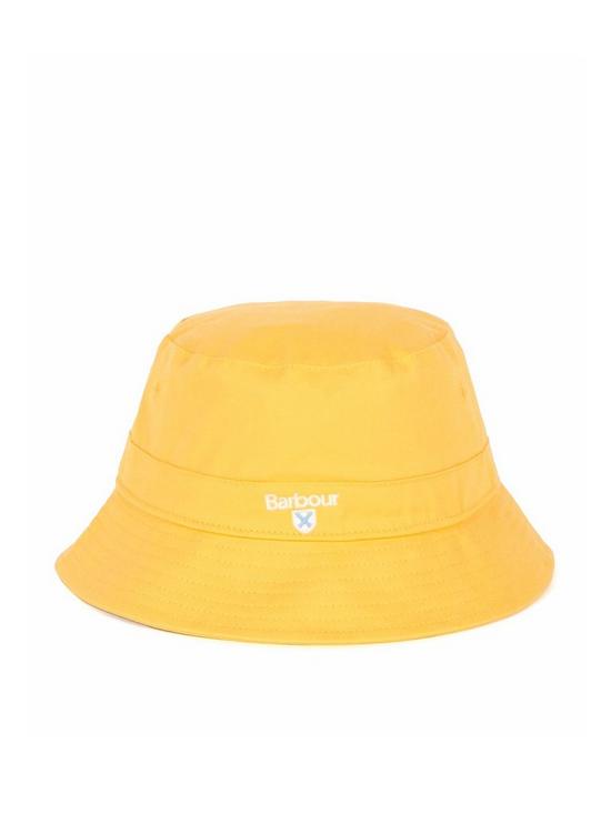 front image of barbour-boys-cascade-bucket-hat-yellow