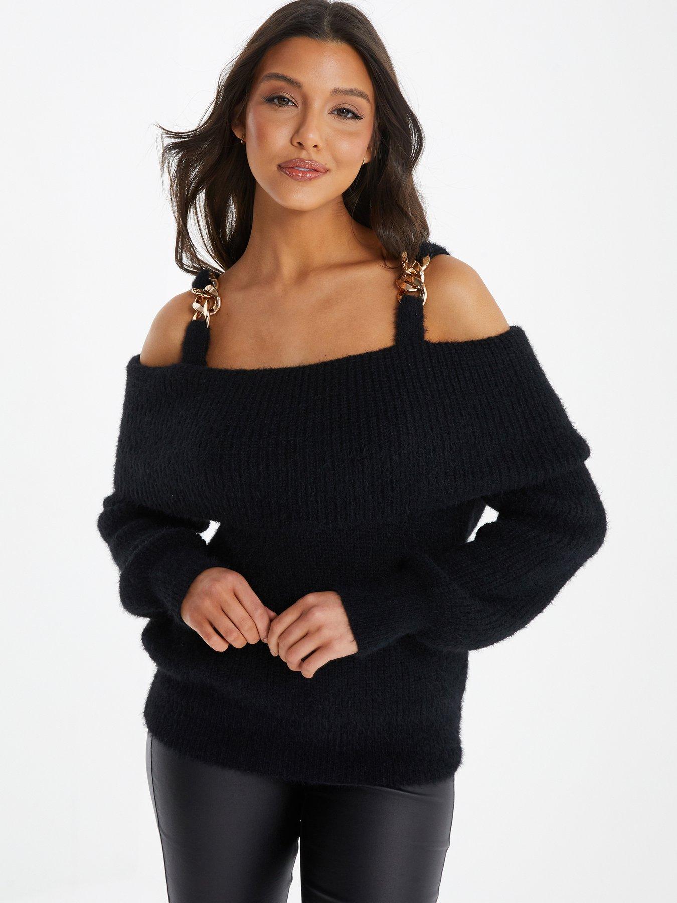 Black off hotsell the shoulder jumper