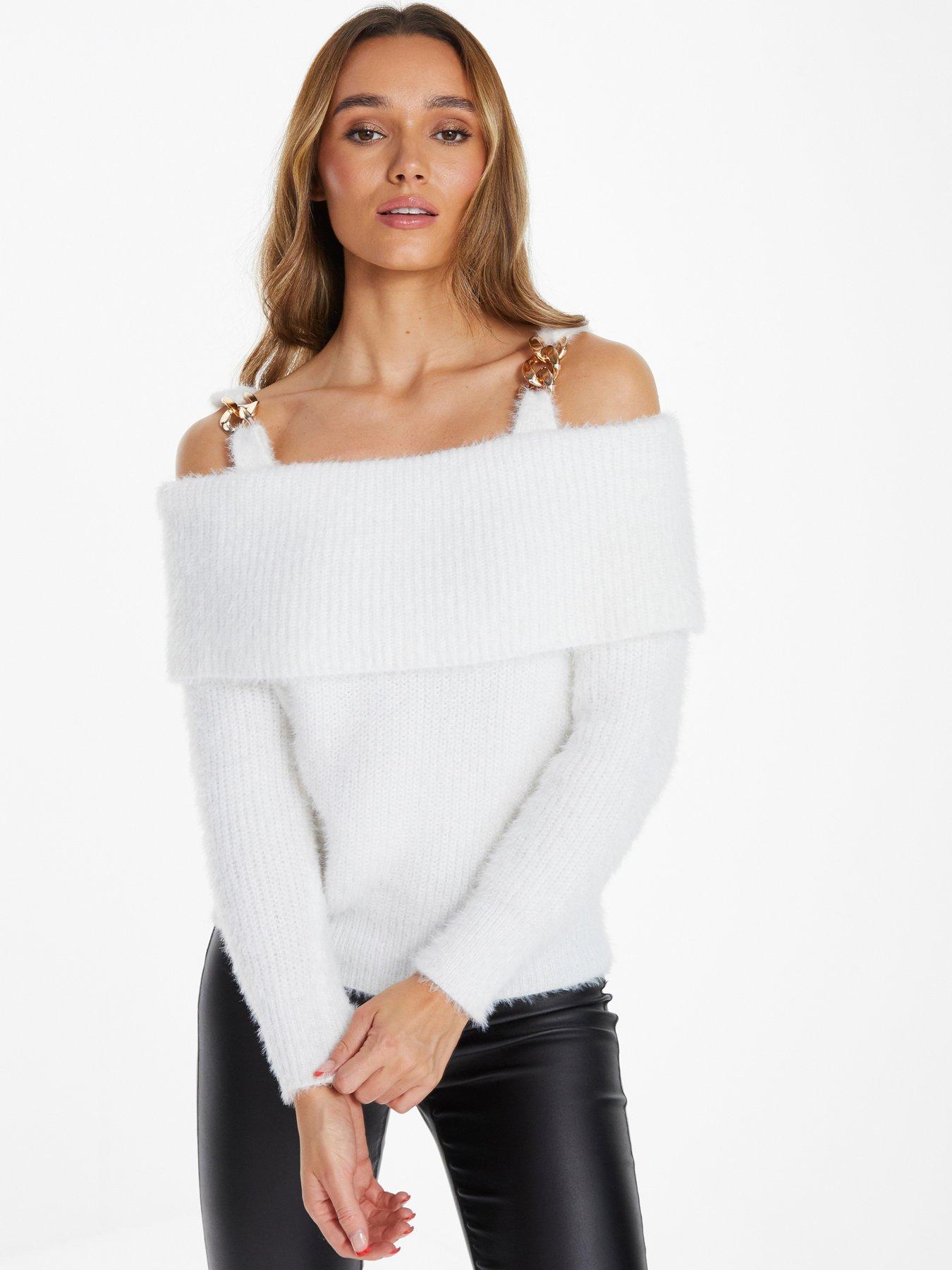 Off shoulder jumper white hotsell