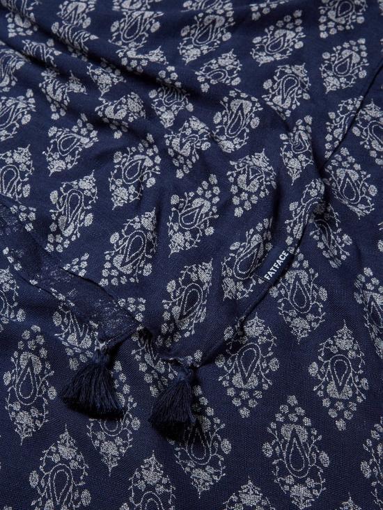 back image of fatface-geo-printed-scarf-blue