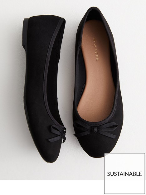 new-look-black-suedette-bow-ballerina-pumps