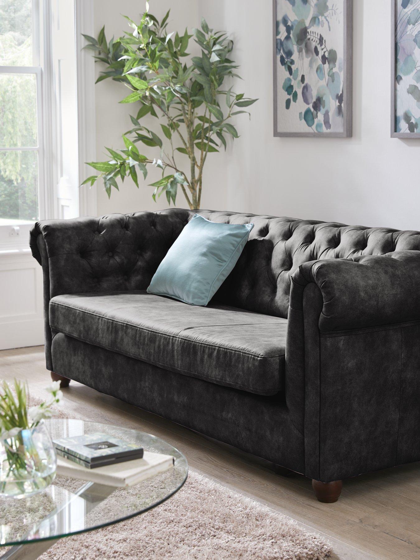 The Very Collection Chester Leather Look 3 Seater Sofa Bed - FSC® Certified
