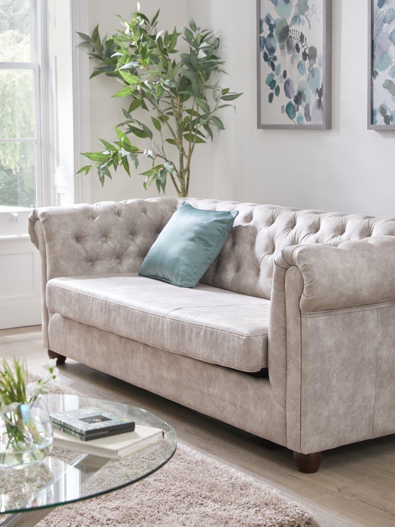 The Very Collection Chester Leather Look 3 Seater Sofa Bed - FSC® Certified