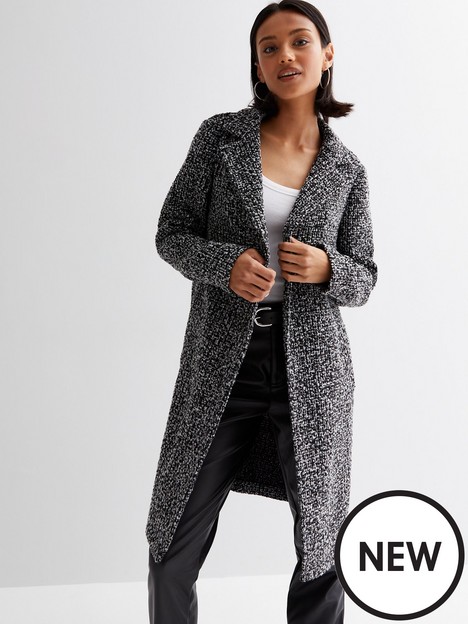 new-look-black-textured-collared-long-coat