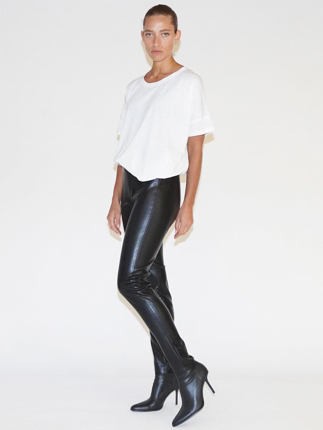 undefined Faux Leather Trousers - Black