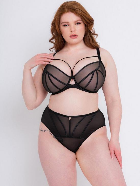 front image of curvy-kate-senses-high-waist-brief-black