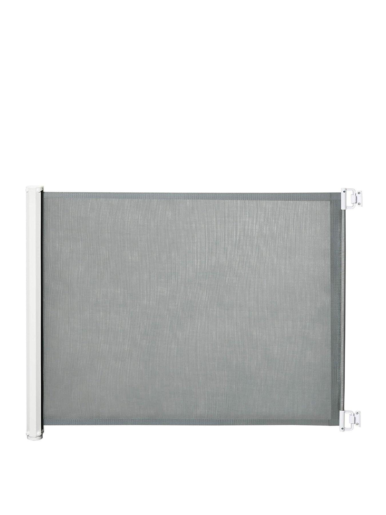 PawHut Retractable Safety Gate Dog Pet Guard Barrier Folding Protector Home Doorway Room Divider Stair Guard Grey 115L x 82.5H cm