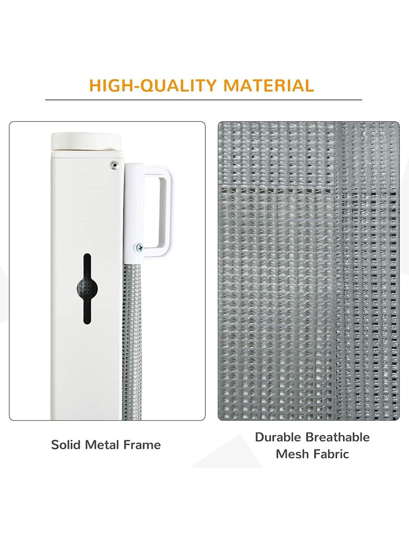  image of pawhut-retractable-safety-gate-dog-pet-guard-barrier-folding-protector-home-doorway-room-divider-stair-guard-grey-115l-x-825h-cm
