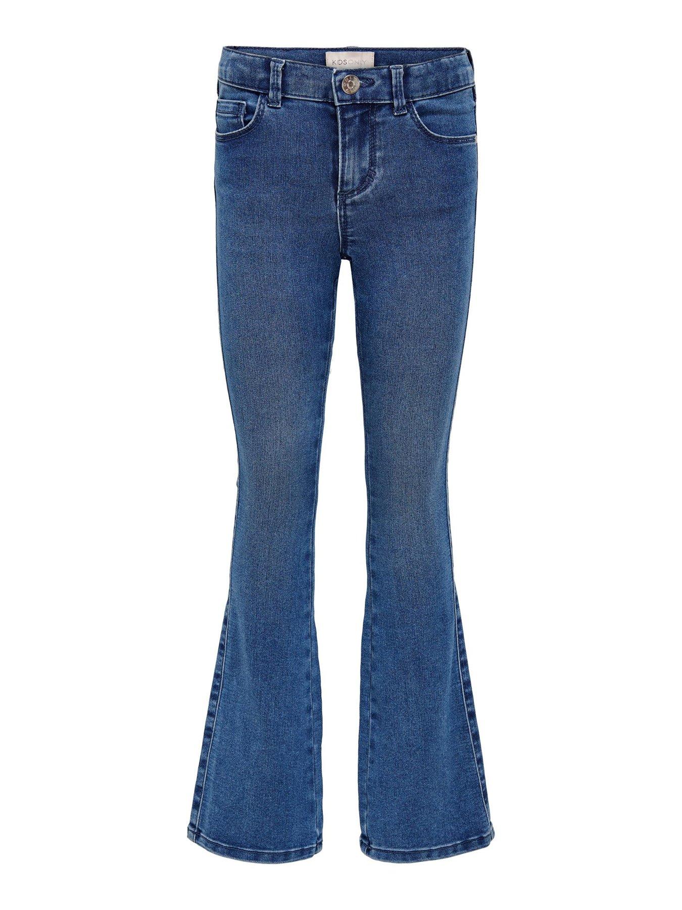  image of only-kids-girls-royal-life-flared-504-jeans-medium-blue-denim