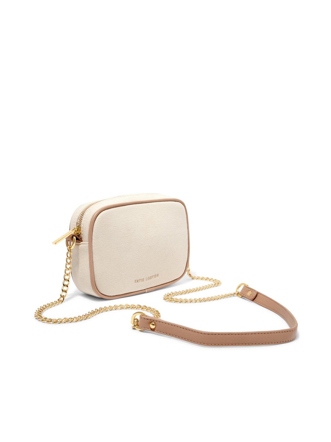 Katie Loxton Amalfi Canvas Mini Crossbody Bag - Off White / Soft Tan ...