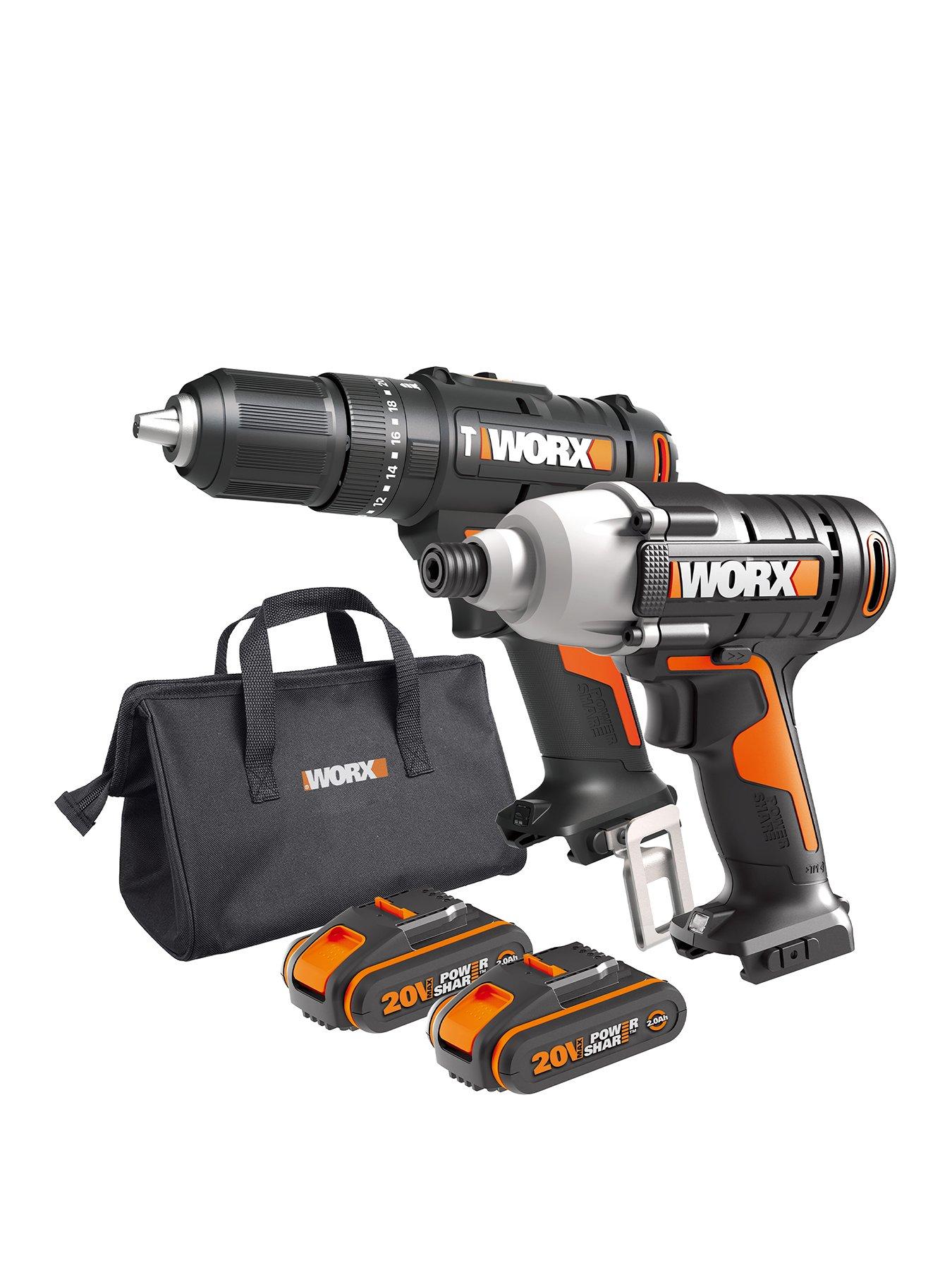 Worx 20V Drill Twin Pack Hammer Drill Impact Driver WX902