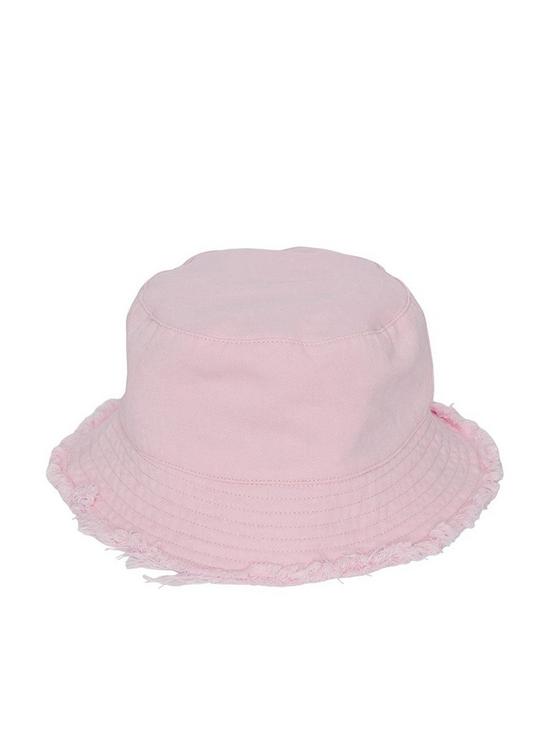 front image of pieces-kids-girls-bucket-hat-pink