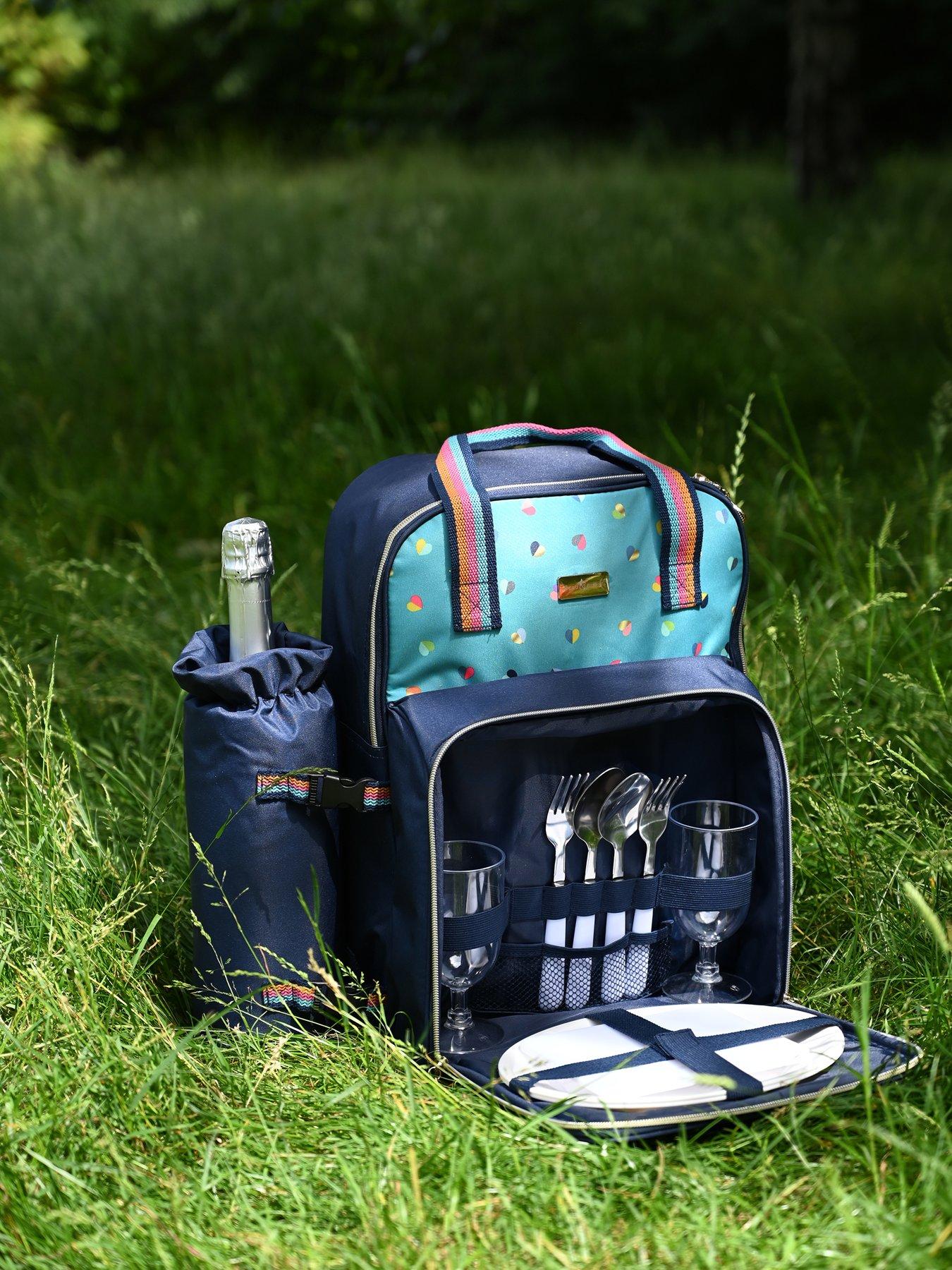  image of beau-elliot-confetti-mini-insulated-2-person-filled-picnic-backpack-set-with-bottle-holder-16l