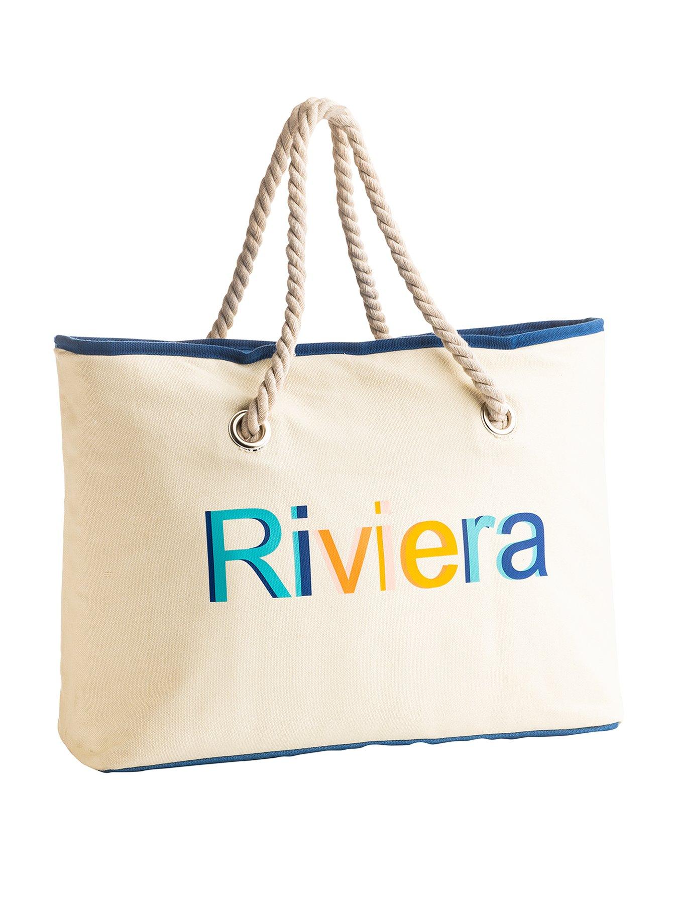  image of summerhouse-by-navigate-riviera-insulated-shoulder-tote-picnic-cool-bag-with-rope-handles