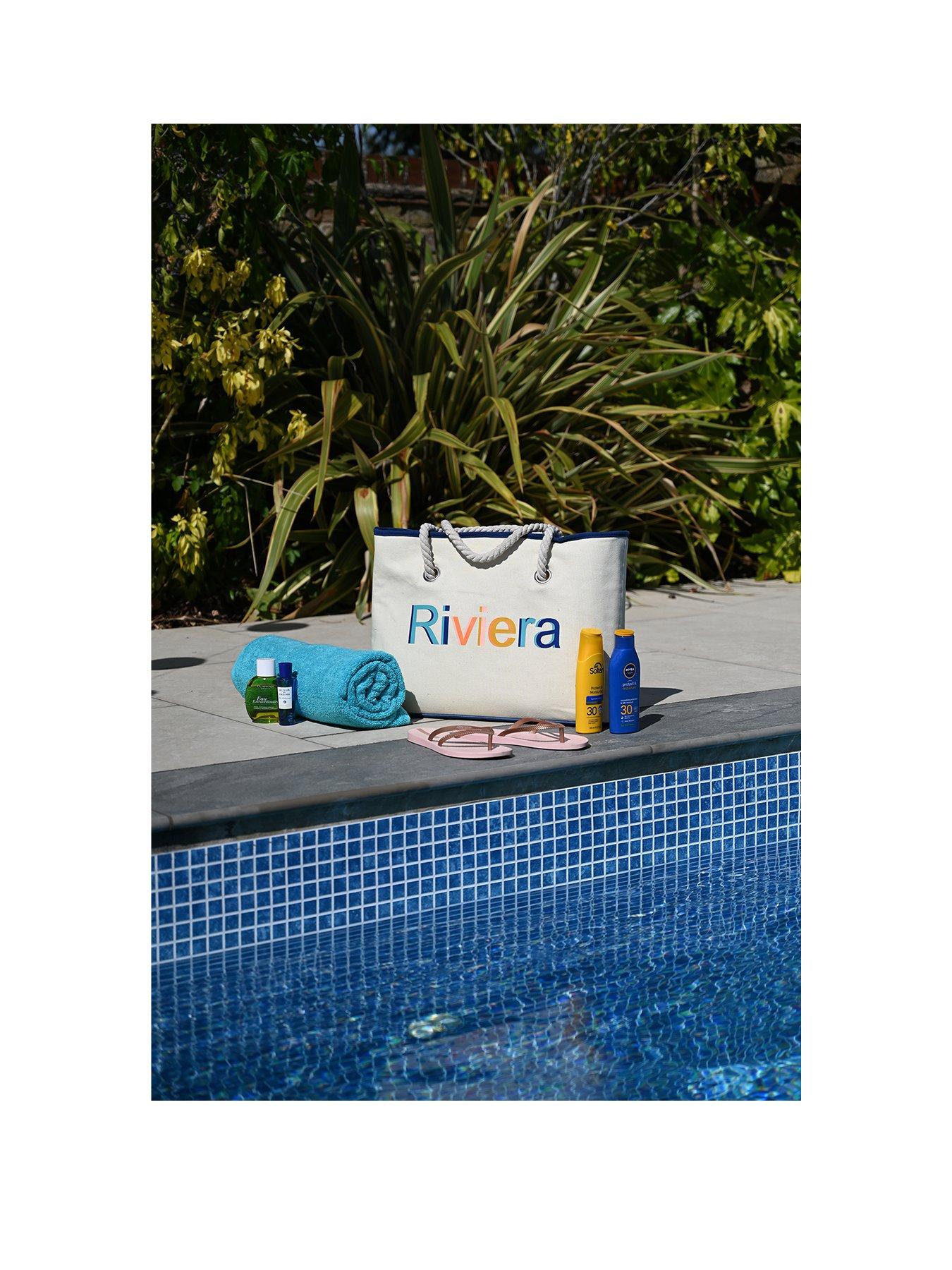  image of summerhouse-by-navigate-riviera-insulated-shoulder-tote-picnic-cool-bag-with-rope-handles