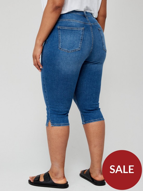 stillFront image of v-by-very-curve-high-waisted-cropped-skinny-jean-mid-wash